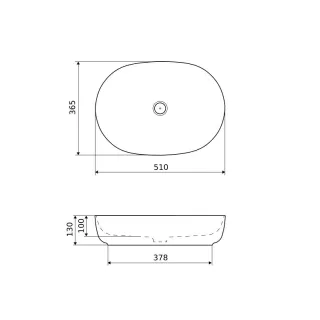 Excellent Jima umywalka nablatowa 51x36 cm owalna, biały połysk CEAC.2001.510.WH