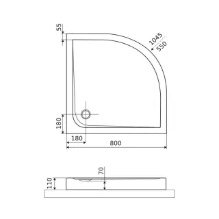 Excellent Sense Compact brodzik półokrągły 80x80 cm wysoki, biały połysk BREX.SEN08WHC