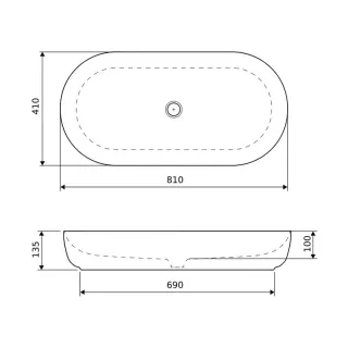 Actima Jima umywalka nablatowa 82x41 cm owalna, biały połysk CEAC.2001.820.WH