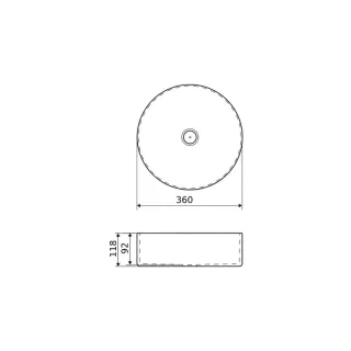 Actima Ovia umywalka nablatowa 36 cm okrągła, biały połysk CEAC.2501.WH
