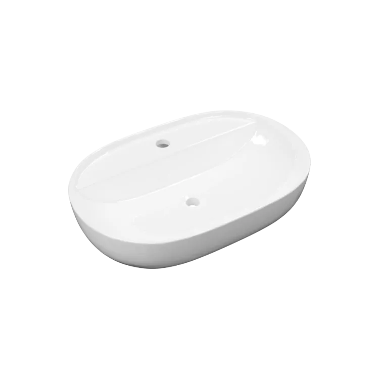 Excellent Jima umywalka nablatowa 61x41 cm owalna z otworem na baterię, biały połysk CEAC.2002.615.WH