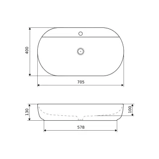 Excellent Jima umywalka nablatowa 71x41 cm owalna z otworem na baterię, biały połysk CEAC.2002.710.WH