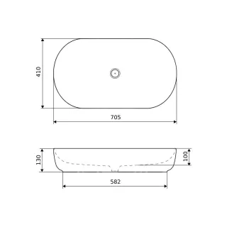 Excellent Jima umywalka nablatowa 71x41 cm owalna, biały połysk CEAC.2001.710.WH