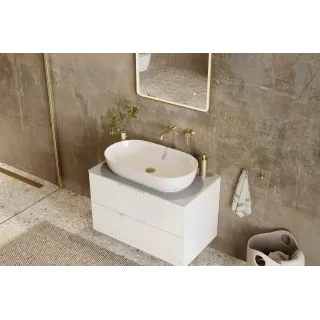 Excellent Jima umywalka nablatowa 61x41 cm owalna z otworem na baterię, biały połysk CEAC.2002.615.WH