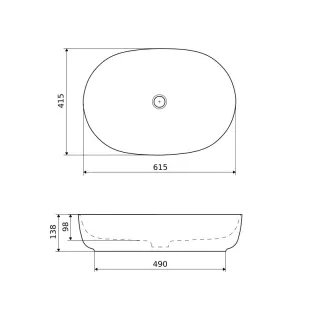 Excellent Jima umywalka nablatowa 61x41 cm owalna, terracotta mat CEAC.2001.615.TEM