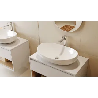 Actima Filina 2.0 umywalka nablatowa 63x42 cm owalna, biały połysk CEAC.630.420.WH