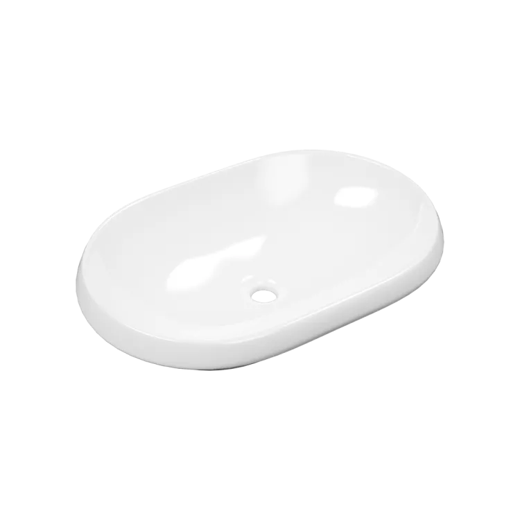 Actima Lupio umywalka nablatowa/wpuszczana 60x40 cm owalna, biały połysk CEAC.3818.600.WH