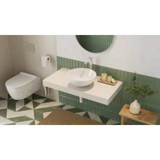 Actima Luqa umywalka nablatowa 40 cm okrągła, biały mat CEAC.6401.400.WHM