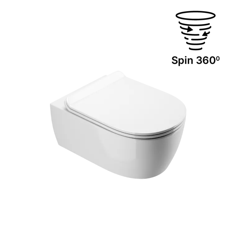 Excellent Doto D 54 Spin 360 miska WC 54 cm wisząca, bezrantowa z deską wolnoopadającą, biały połysk CEEX.1403.545.WH