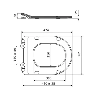 Excellent Doto 54 deska sedesowa wolnoopadająca slim, biały polysk CEEX.1405.545.WH