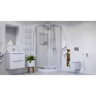 Excellent Joker miska WC 47 cm wisząca bezrantowa z deską wolnoopadającą, biały połysk CENL.4504.470.WH