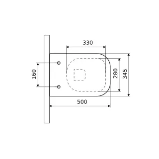 Excellent Ness miska WC 50 cm wisząca bezrantowa z deską wolnoopadającą, biały połysk CENL.3509.500.WH