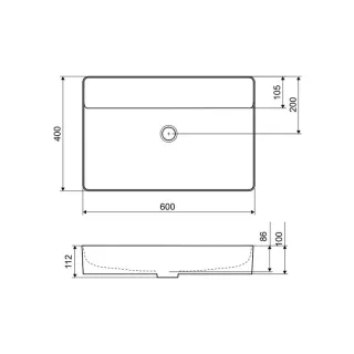 Excellent Rima 2.0 umywalka nablatowa 60x40 cm prostokątna bez otworu na baterię, biały połysk CEEX.4902.600.WH