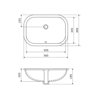 Excellent Candera umywalka podblatowa 56x40 cm, biały połysk CEEX.5121.565.WH