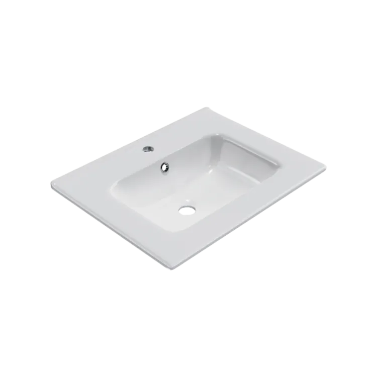 Excellent Pik umywalka meblowa 61x46,5 cm prostokątna z otworem na baterię, biały połysk CEEX.6517.600.WH