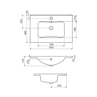 Excellent Pik umywalka meblowa 81x46,5 cm prostokątna z otworem na baterię, biały połysk CEEX.6517.800.WH