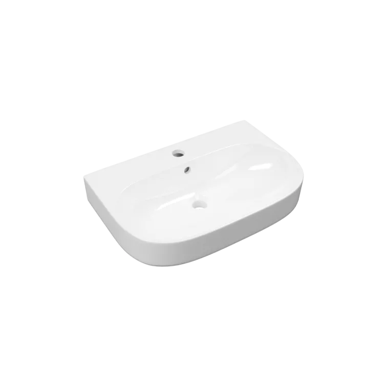 Excellent Oceana umywalka wisząca 60x41 cm owalna z otworem na baterię, biały połysk CEEX.6719.600.WH