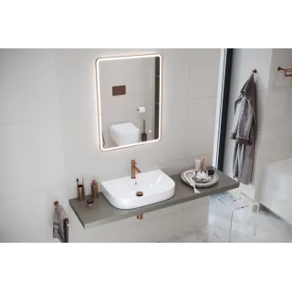 Excellent Oceana umywalka wisząca 60x41 cm owalna z otworem na baterię, biały połysk CEEX.6719.600.WH