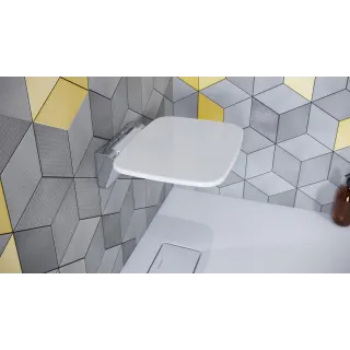 Actima Seduro siedzisko prysznicowe składane z powłoką antybakteryjną, biały / chrom DOAC.1501WH