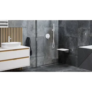 Actima Seduro siedzisko prysznicowe składane z powłoką antybakteryjną, biały / chrom DOAC.1501WH