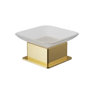 Excellent Riko mydelniczka stojąca szklana, złoty połysk...