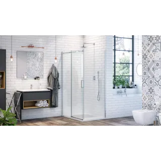 Excellent Riko kubek stojący szklany, chrom DOEX.1614CR