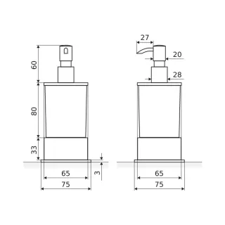 Excellent Riko dozownik do mydła w płynie stojący, chrom DOEX.1616CR