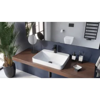 Excellent Riko dozownik do mydła w płynie stojący, czarny mat DOEX.1616BL