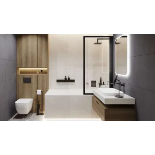 Excellent Riko stojak na papier ze szczotką, czarny mat DOEX.1650BL