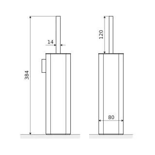 Excellent Riko szczotka wolnostojąca/do ściany, czarny mat DOEX.1617BL