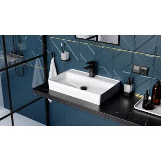 Excellent Riko dozownik do mydła w płynie stojący, czarny mat DOEX.1616BL