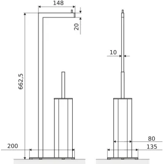 Excellent Riko stojak na papier ze szczotką, czarny mat DOEX.1650BL