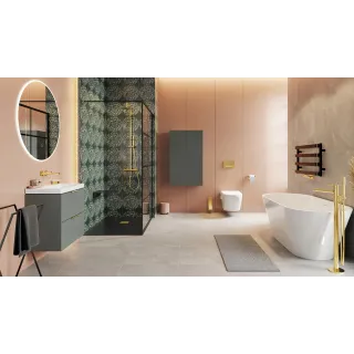 Excellent Riko szczotka wolnostojąca/do ściany, złoty połysk DOEX.1617GL