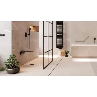 Excellent Seduro Premium siedzisko prysznicowe składane, wolnoopadające z powłoką antybakteryjną, czarny DOEX.SP365.306.BL