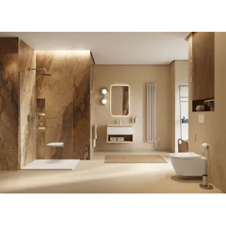 Excellent Seduro Premium siedzisko prysznicowe składane, wolnoopadające z powłoką antybakteryjną, biały / biały DOEX.SP365.306.0