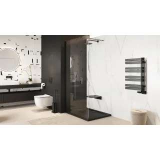 Excellent Seduro Premium siedzisko prysznicowe składane, wolnoopadające z powłoką antybakteryjną, czarny DOEX.SP365.306.BL