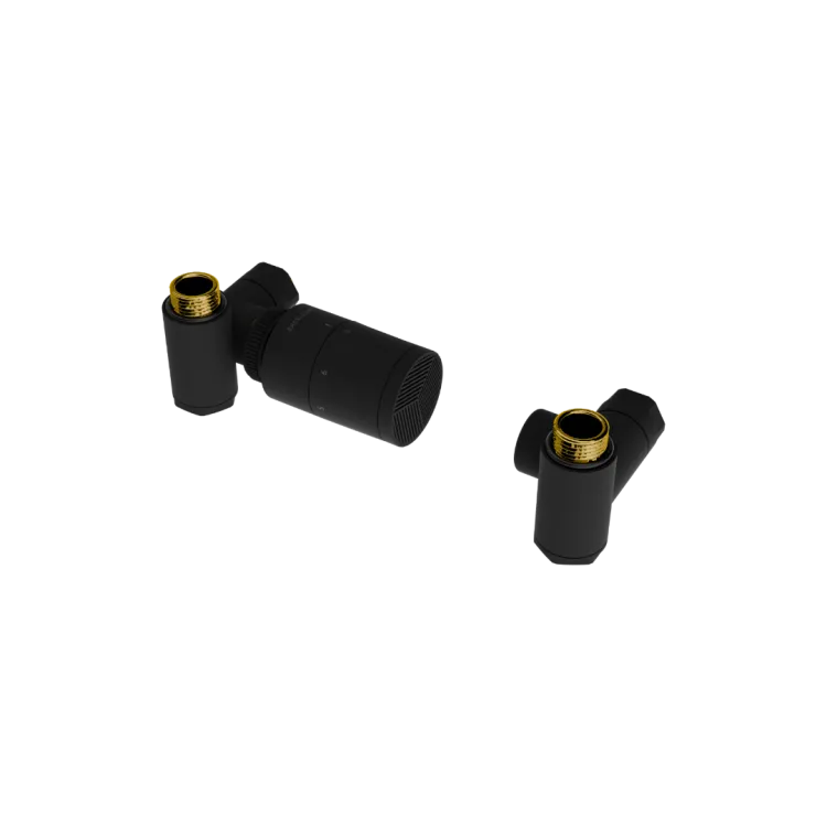 Excellent Caldo zestaw trójosiowy z głowicą termostatyczną z opcją montażu grzałki, lewy, czarny mat GREX.CA10.L.TTG.BL