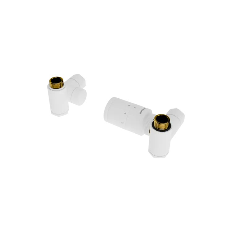 Excellent Caldo zestaw trójosiowy z głowicą termostatyczną z opcją montażu grzałki, prawy, biały mat GREX.CA10.P.TTG.WH