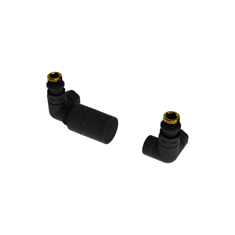 Excellent Caldo zestaw trójosiowy z głowicą termostatyczną, lewy, czarny mat GREX.CA20.L.TT.BL