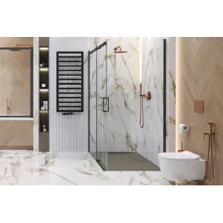 Excellent Caldo zestaw zintegrowany z głowicą termostatyczną, lewy, czarny mat GREX.CA50.L.ZT.BL