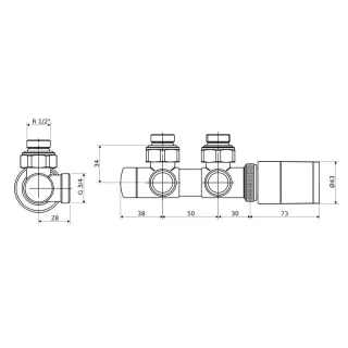 Excellent Caldo zestaw zintegrowany z głowicą termostatyczną, lewy, cappuccino GREX.CA50.L.ZT.CA