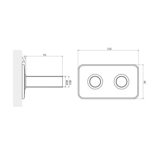 Excellent Caldo zestaw maskujący do zaworów grzejnikowych, 1x rozeta podwójna, biały mat GREX.CA95.M2.WH