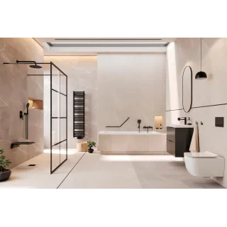 Excellent Volaro 2.0 zestaw zintegrowany termostat grzejnikowy prawy, czarny mat GREX.VO2.50P.BL