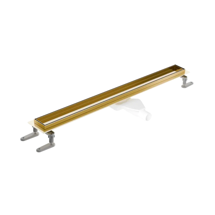 Excellent Stilio odpływ liniowy 60 cm z kołnierzem ruszt do wypełnienia płytką, złoty połysk INEX.1515.600.P.GL