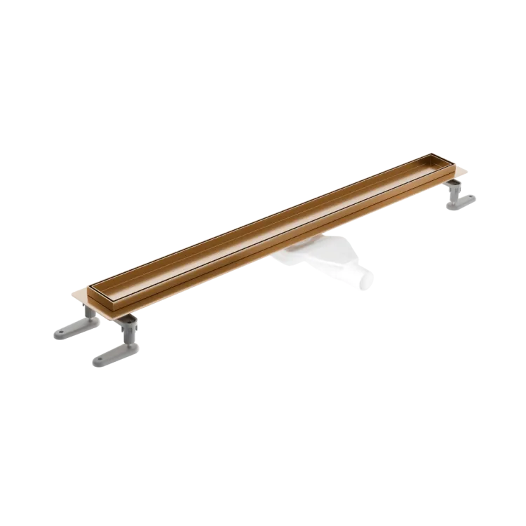 Excellent Stilio odpływ liniowy 80 cm z kołnierzem ruszt do wypełnienia płytką, miedziany szczotkowany INEX.1515.800.P.CB