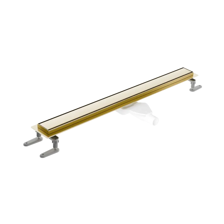 Excellent Stilio odpływ liniowy 90 cm z kołnierzem ruszt dekoracyjny, złoty szczotkowany INEX.1515.900.R.GB