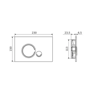 Excellent Ringo przycisk spłukujący do stelaża podtynkowego WC Shiro 2.0, czarny soft INEX.RI230.150.BL