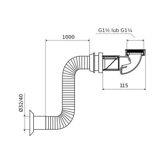 Excellent Flux zestaw syfon umywalkowo - bidetowy, suchy niski z rurą elastyczną, biały INNL.1219.SET.WH