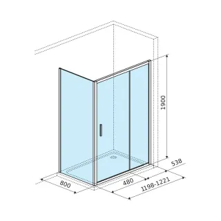 Actima Seria 201 ścianka boczna 80 cm, powłoka Clean Control, chrom przezroczyste KAAC.1806.800.LP