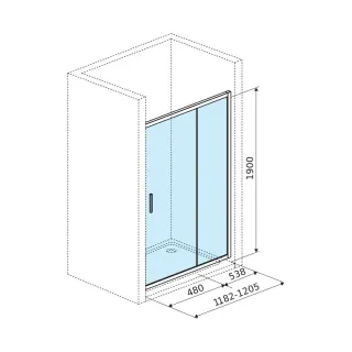 Actima Seria 201 drzwi prysznicowe przesuwne 120 cm, Clean Control, chrom przezroczyste KAAC.1805.1200.LP/N